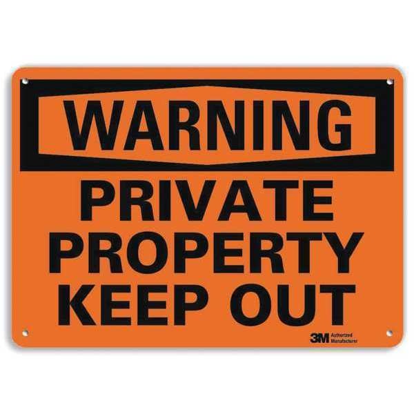 Security Sign, 10 in H, 14 in W, Plastic, Horizontal Rectangle, English, U6-1201-NP_14X10