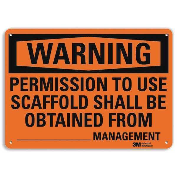 Plastic Warning Sign, 4 Holes, 14