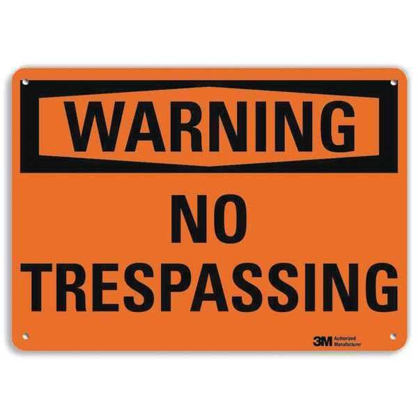 Admittance Sign, No Trespassing, 10 in. H