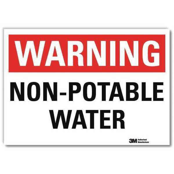 Warning Sign, Non Potable Water, 5 in. H, U6-1182-RD_7X5
