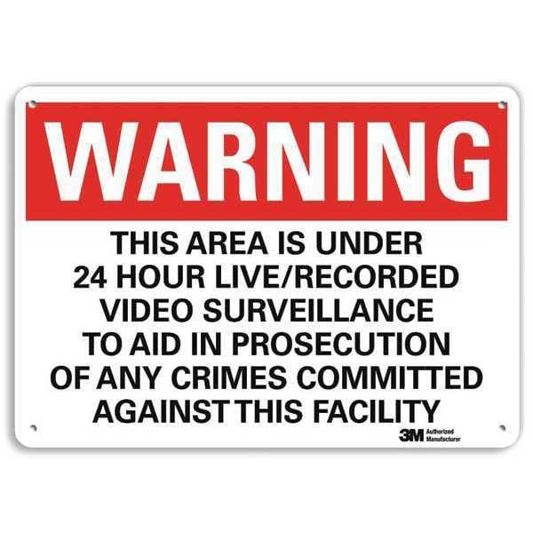 Warning Sign, 7 in H, 10 in W, Aluminum, Vertical Rectangle, English, U6-1236-NA_10x7