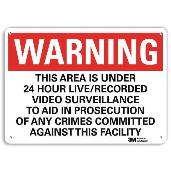 Warning Sign, 10 in H, 14 in W, Aluminum, Horizontal Rectangle, English, U6-1236-NA_14x10