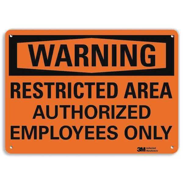 Warning Sign, 10 in H, 14 in W, Plastic, Horizontal Rectangle, English, U6-1215-NP_14X10