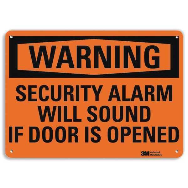 Security Sign, Alarm Will Sound, 10 in. H