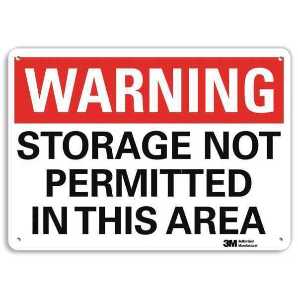 Warning Sign, 10 in Height, 14 in Width, Aluminum, Horizontal Rectangle, English