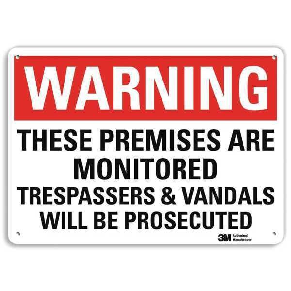 Warning Sign, 7 in H, 10 in W, Aluminum, Vertical Rectangle, English, U6-1233-NA_10x7