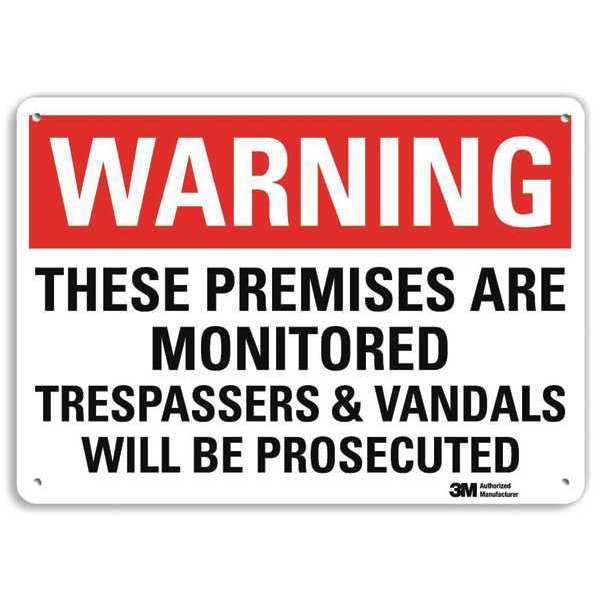 Warning Sign, 7 in H, 10 in W, Plastic, Vertical Rectangle, English, U6-1233-NP_10X7