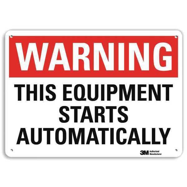 Warning Sign, 10 in Height, 14 in Width, Plastic, Horizontal Rectangle, English