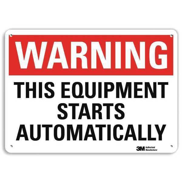 Warning Sign, 10 in Height, 14 in Width, Aluminum, Horizontal Rectangle, English