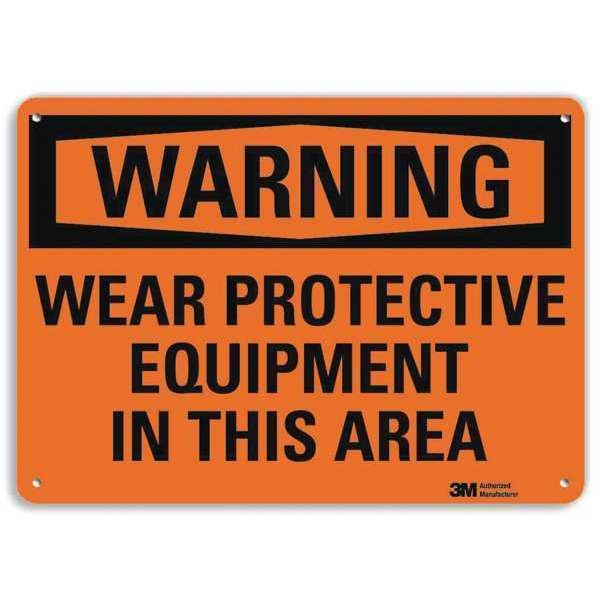 Warning Sign, Protective Equipment, 10in H