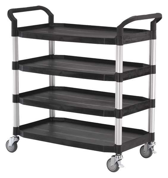Polypropylene/Fiber Glass (Shelf)/Aluminum (Leg) (2) Raised, 4 Shelves, 400 lb