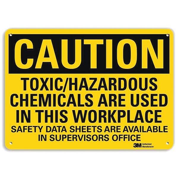 Caution Sign, 10 in H, 14 in W, Plastic, Horizontal Rectangle, English, U4-1734-NP_14X10