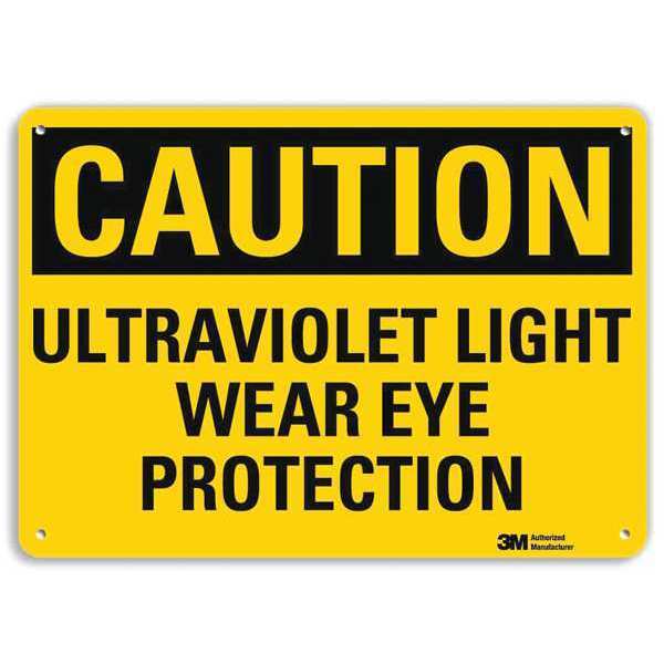 Safety Sign, Wear Eye Protection, 10 in. H