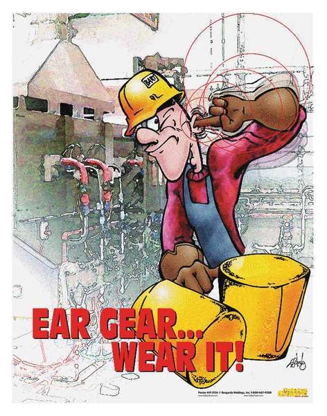 Safety Poster, Ear Gear, Wear It, ENG