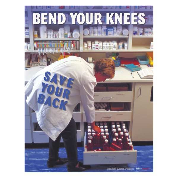 Safety Poster, Bend Your Knees Save, ENG