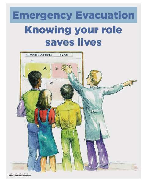Safety Poster, Emergency Evacuation, ENG