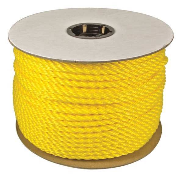 Rope, Polypropylene, 1/4in Dia, 600ft, 105lb