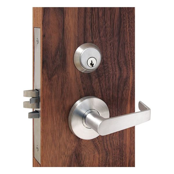 Electrified Mortise Lockset, Lever, MSS Rose, Elec./Mech.