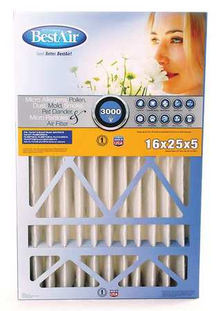 25x16x5 Synthetic Furnace Air Cleaner Filter, MERV 13 2 PK