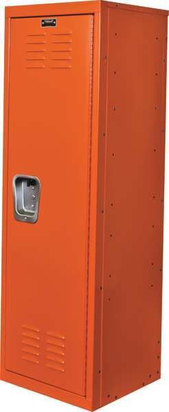 Wardrobe Locker, 15 in W, 15 in D, 48 in H, (1) Tier, (1) Wide, Orange