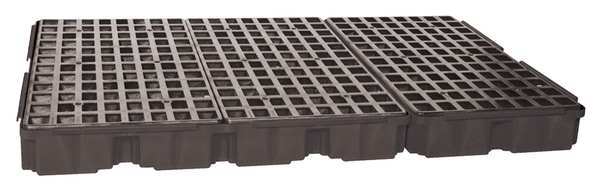 Drum Spill Containment Platform, 88 gal Spill Capacity, 6 Drum, 10,000 lb., Polyethylene