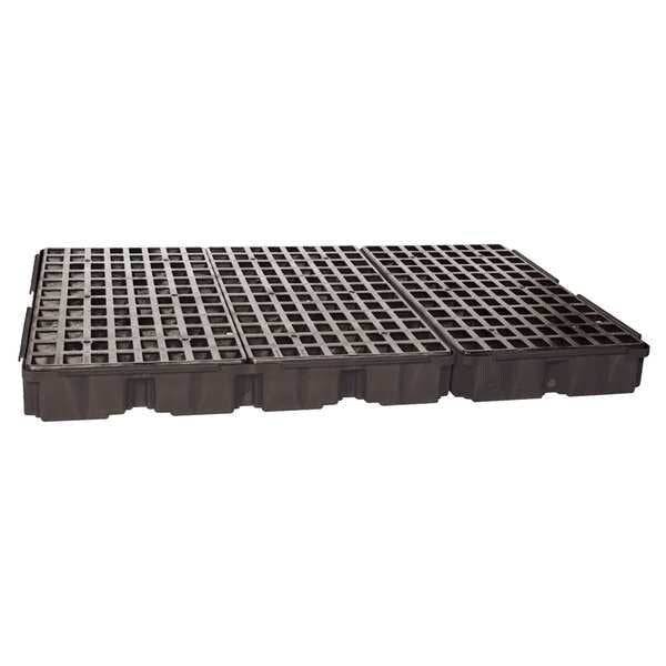 Drum Spill Containment Platform, 88 gal Spill Capacity, 6 Drum, 10,000 lb., Polyethylene