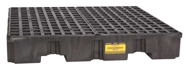 Drum Spill Containment Pallet, 66 gal Spill Capacity, 4 Drum, 8000 lb., Polyethylene