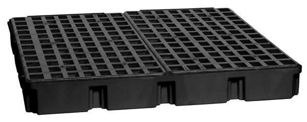 Drum Spill Containment Platform, 60.5 gal Spill Capacity, 4 Drum, 10,000 lb., Polyethylene
