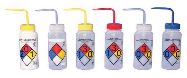 Assorted, Wash Bottle 16 oz., 6 Pack