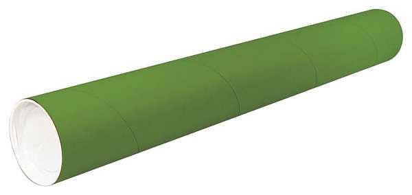 Mailing Tube, 6inLx2in.dia, Green, PK50