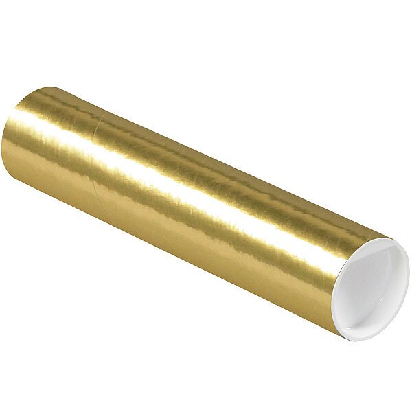 Mailing Tube, 9inLx2in.dia, Gold, PK50