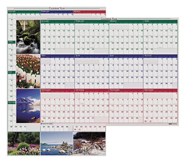 Reversible/Erasable Yearly Wall Calendar, 32