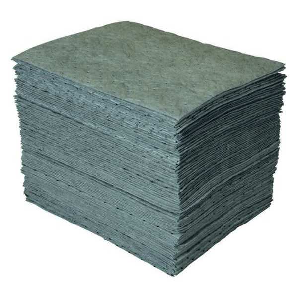 Sorbents, 28 gal/pk, 35 oz/pad, Universal Absorbed, Gray, Polypropylene, 100 PK