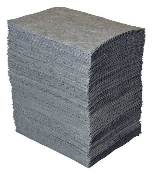 Sorbents, 36 gal/pk, 23 oz/pad, Universal Absorbed, Gray, Polypropylene, 200 PK