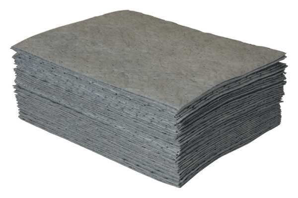 Sorbents, 11 gal/pk, 28 oz/pad, Universal Absorbed, Gray, Polypropylene, 50 PK