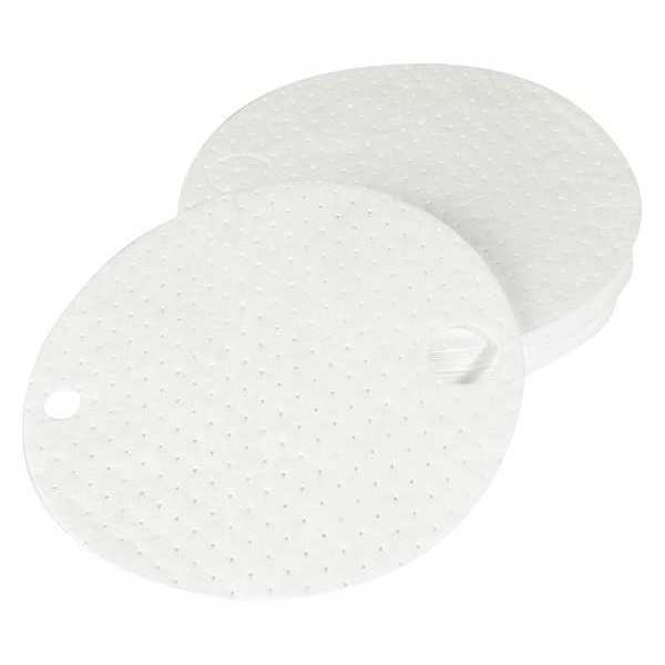 Sorbents, 6 gal/pk, 30 oz/pad, Oil Absorbed, White, Polypropylene, 25 PK
