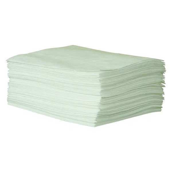 Sorbents, 11 gal/pk, 28 oz/pad, Oil Absorbed, White, Polypropylene, 50 PK