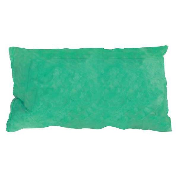 Sorbents, 36 gal/pk; 1.8 gal/pillow, Harsh Chemicals Absorbed, Green, Polypropylene, 20 PK