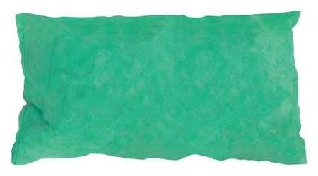 Sorbents, 8 gal/pk; 1.6 gal/pillow, Harsh Chemicals Absorbed, Green, Polypropylene, 5 PK