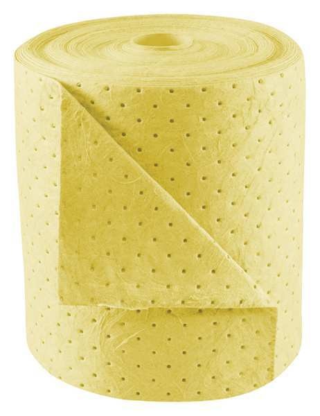 Sorbents, 20 gal/pk, Harsh Chemicals Absorbed, Yellow, Polypropylene