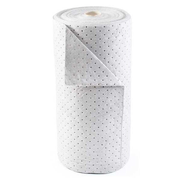 Sorbents, 50 gal. Harsh Chemicals Absorbed, White, Polypropylene