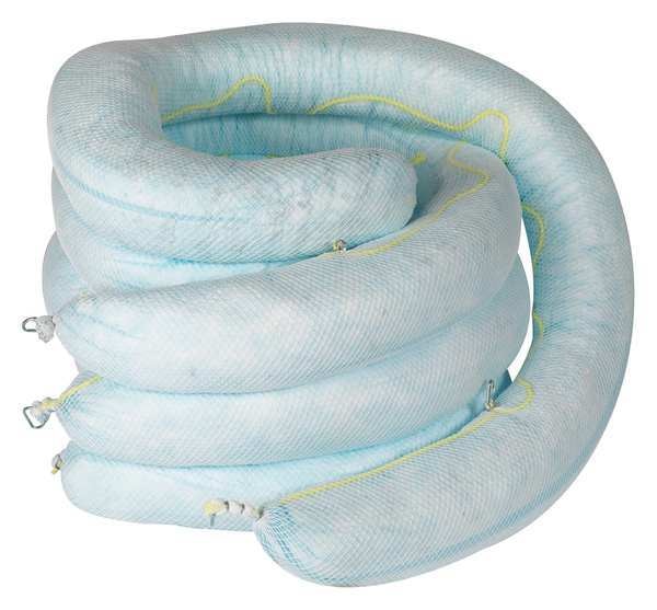 Absorbent Boom, Light Blue/Wht, 65 gal, PK4