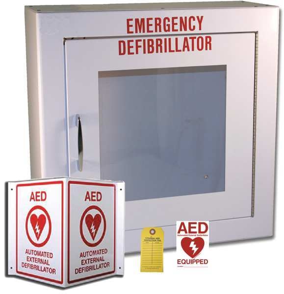 Non-alarmed Metal AED Labeling/Storage Cabinet, Metal Case