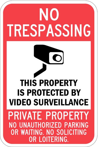 Property Sign, 18 in H, 12 in W, Aluminum, Vertical Rectangle, English, T1-1084-HI_12x18