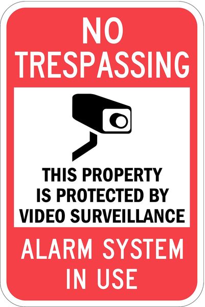 Property Sign, 18 in H, 12 in W, Aluminum, Vertical Rectangle, English, T1-1085-HI_12x18