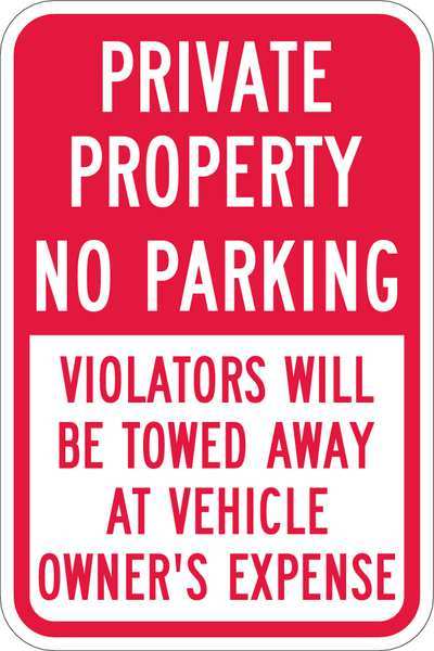 Private Property No Parking Sign, 18