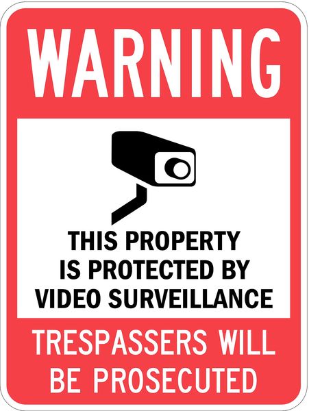 Property Sign, 24 in H, 18 in W, Aluminum, Rectangle, English, T1-1098-EG_18x24