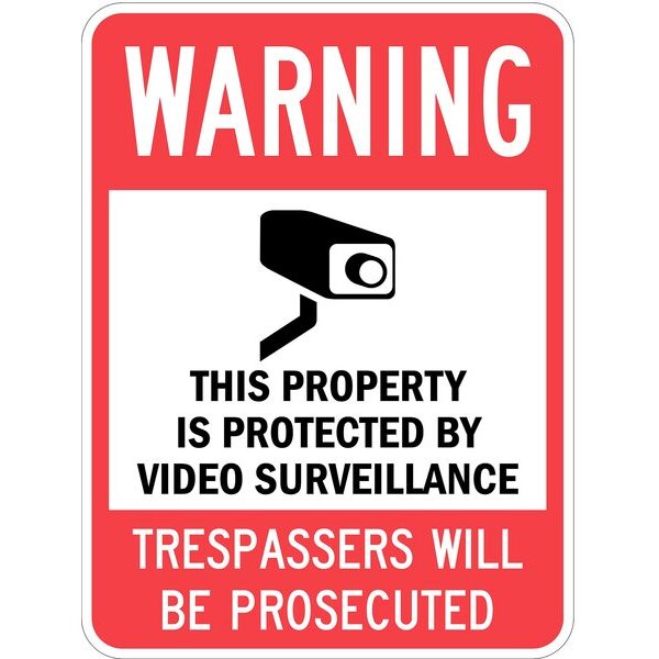 Property Sign, 24 in H, 18 in W, Aluminum, Rectangle, English, T1-1098-HI_18x24