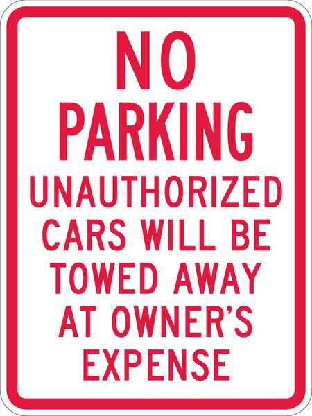 Tow Zone No Parking Sign, 24