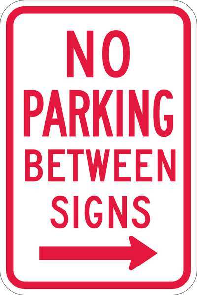 No Parking Between Parking Sign, 18